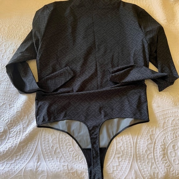 FENDI x SKIMS MOCK NECK LONG SLEEVE BODYSUIT Black SIZE 3X NEW with TAGS - Picture 7 of 7
